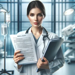 Medica Doctor hold Translation Docs